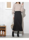 ボンディングカットナロースカート(セットアップ可) NANO universe ナノユニバース スカート ミディアムスカート ブラック ベージュ ピンク【送料無料】 Rakuten Fashion