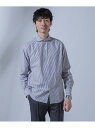 「N SHIRTS」AntiSoaked(R)汗染み防止ホリゾンタルカラーシャツ長袖 NANO universe ナノユニバース トップス シャツ ブラウス ホワイト ブルー【送料無料】 Rakuten Fashion