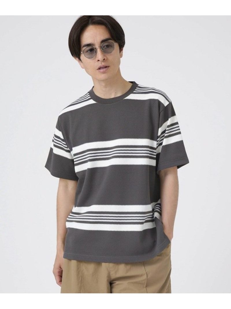 LB.04/パイナップルワイドボーダー LB．04 ナノユニバース トップス カットソー・Tシャツ グレー ベージュ ネイビー【送料無料】[Rakuten Fashion]のサムネイル
