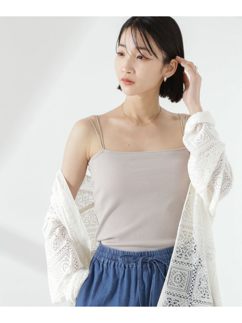 【SALE／5%OFF】抗菌防臭リブカップ付きダブルストラップキャミソール NANO univers