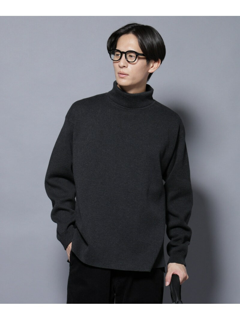 ミラノリブ ワイドタートルネックニット NANO universe ナノユニバース トップス ニット ブラック ホワイト グレー ブルー【先行予約】*【送料無料】[Rakuten Fashion]