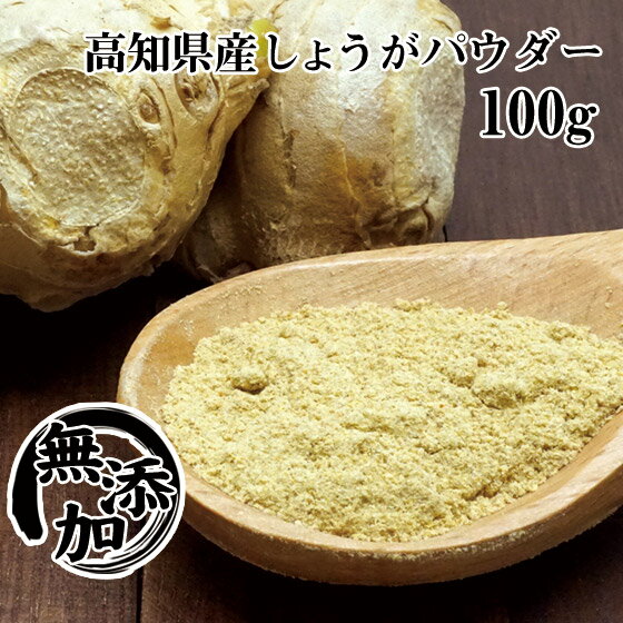 【対象商品限定SSセール特価 詳細はセール会場】国産 生姜パウダー100g しょうが 粉末 高知県産 ジンジャーパウダー ショウガオール 蒸し生姜 無添加 無着色 チェック付袋で便利 乾燥ショウガ…