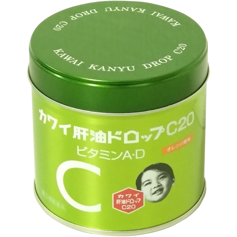 カワイ肝油ドロップC20は、肝油の主成分として知られるビタミンA・DとビタミンCが配合されております。水なしでかんで服用できるオレンジ風味のゼリー状ドロップ剤ですので、どなたにでも服用しやすくなっております。お客様相談室 製造販売元 河合製薬株式会社電話番号・・・0120-115-287電話受付時間・・・10時から17時まで（土、日、祝日を除く）広告文責(株)なの花西日本TEL：072-652-0371 登録販売者：久保 信次郎※予告なくリニューアル、発売終了する場合がございます。予めご了承下さいませ。
