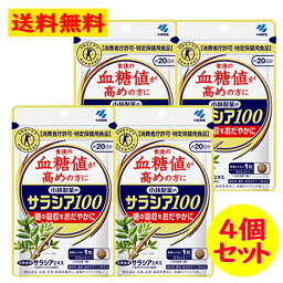 小林製薬 の サラシア100 約20日分(60粒) 4個セット 血糖値 特定保健用食品 特保 トクホ 糖の吸収を穏やかに サラシア サプリ サプリメント【小林製薬】