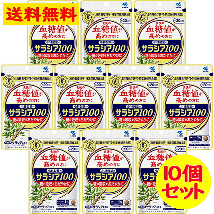 小林製薬 の サラシア100 約20日分(60粒) 10個セット 血糖値 特定保健用食品 特保 トクホ 糖の吸収を穏やかに サラシ…