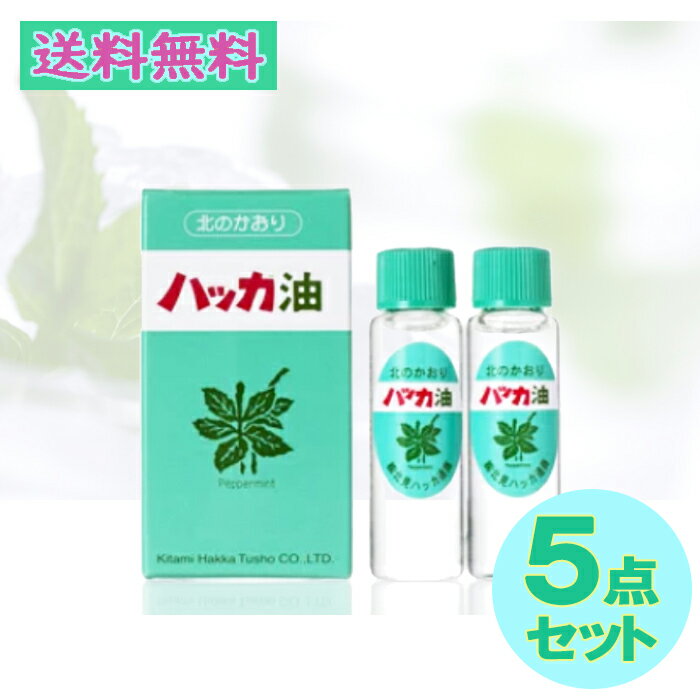 楽天なの花北海道ドラッグ　楽天市場店北海道 道産 ハッカ油 スプレー 詰替リフィル 12ml×2本　5点セット（5箱）　北海道 道産 花粉 ミント 殺菌 消臭 リラックス　虫よけ 【北見ハッカ通商】