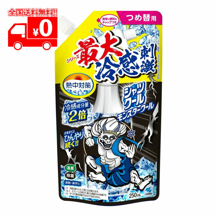 熱中対策シャツクール モンスタークール 詰め替え パウチ (250ml) 冷却スプレー コールドスプレー 【小林製薬】