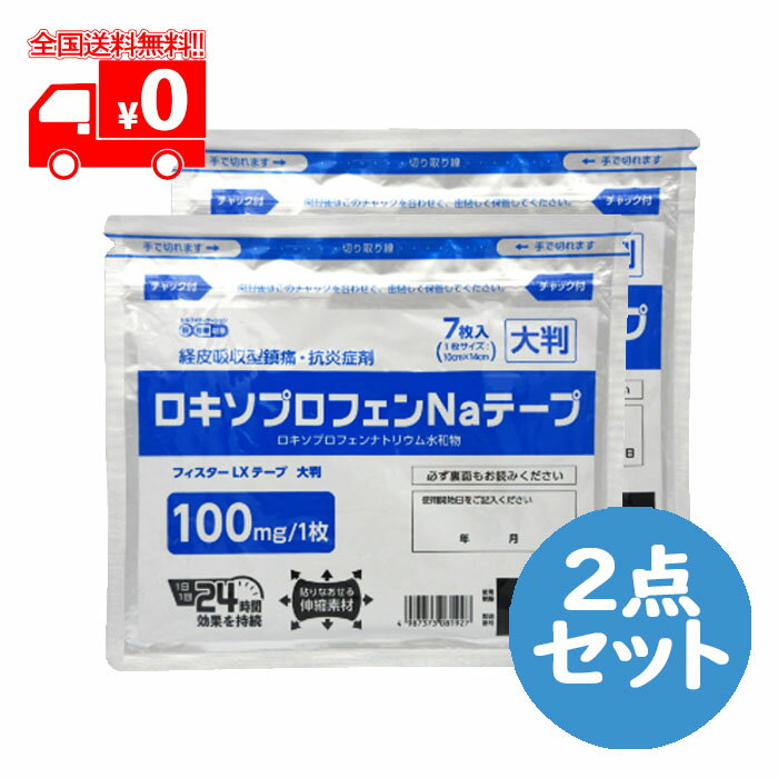 【第2類医薬品】ロキソプロフェンNaテープ (フィスターLXテープ) 大判 (7枚入) 2点セット 湿布 シップ【テイコクファルマケア】