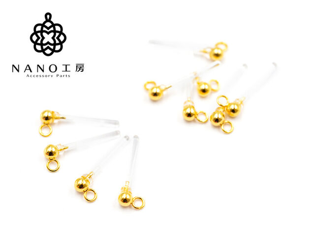 【pc-85】ゴールドカン付き樹脂ピアス　10個5ペア