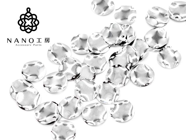 Rakuten - 【mp-18】メタルパーツ ラウンドウェーブ 12mm シルバー ★10個★ ピアス イヤリング パーツ