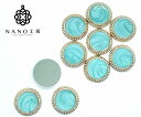 17mm デザインカボション ブルーマーブル★20個★つや デザート カボション ピアス イヤリング アクセサリーパーツ
