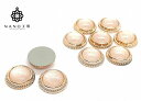 17mm デザインカボション シャンパン★10個★つや デザート カボション ピアス イヤリング アクセサリーパーツ