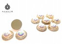 17mm デザインカボション オーロラ★10個★つや デザート カボション ピアス イヤリング アクセサリーパーツ