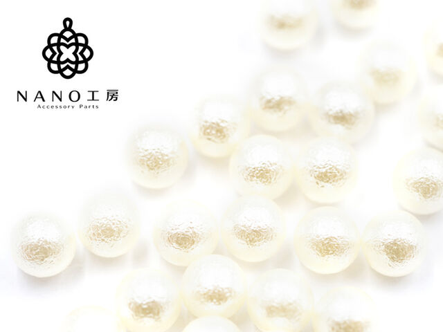 【pa-64】8mm 穴無しコットンパール風★30個★ピアス イヤリング 素材 材料 パーツ 樹脂パール