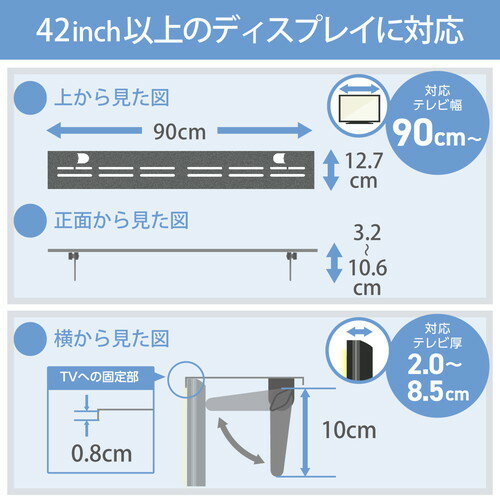 ���쥳�� ELECOM TV�ѥ���������/TV���å�/��90cm/�֥�å�(AVD-TVTS02BK) �᡼�����߸���