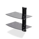StarTech.com 壁掛けAVラック/2段タイプ/耐荷重各7kg/強化ガラス/高さ調整可能(2B-WALL-MOUNT-SHELF) 目安在庫=△