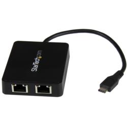 StarTech.com LANアダプター/USB-C/2x RJ45/10/100/1000Mbps/1x USB-Aポート(US1GC301AU2R) 目安在庫=△