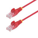 StarTech.com CAT6 LANケーブル/スリム/15m/レッド/1Gb/100W PoE/スナッグレス(N6PAT15MRDS) 目安在庫=△