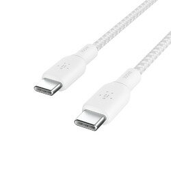 耐久性のあるエクストラロングUSB-C to USB-Cケーブルを使用して、USB-Cデバイスを安全に急速充電しましょう。USB-IF認定済み。・USB-C Power Delivery対応 ・最大100Wの急速充電に対応 ・二重編組ナイロン外被は、25000回以上の折り曲げテスト済み ・USB 2.0ケーブルは高速データ転送に対応 ・エクストラロングのケーブルは、2mまたは3mの長さから選択可能 ・色は2種類、白または黒 ・2年間製品保証