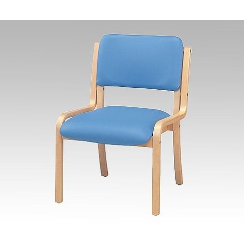ストア・エキスプレス 木製スタッキングチェア 合皮張り（アーム無し/ブルー） 61-783-53-3 (1箱(2脚入り))(8-2625-03) 取り寄せ商品