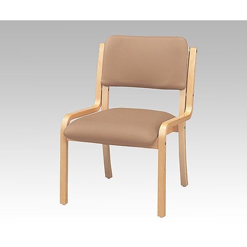 ストア・エキスプレス 木製スタッキングチェア 合皮張り（アーム無し/ベージュ） 61-783-53-4 (1箱(2脚入り))(8-2625-04) 取り寄せ商品