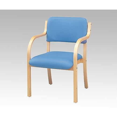 ストア・エキスプレス 木製スタッキングチェア 合皮張り（アーム付き） 完成品 ブルー 61-433-42-8 (1セット(2台入り))(8-2630-03) 取り寄せ商品
