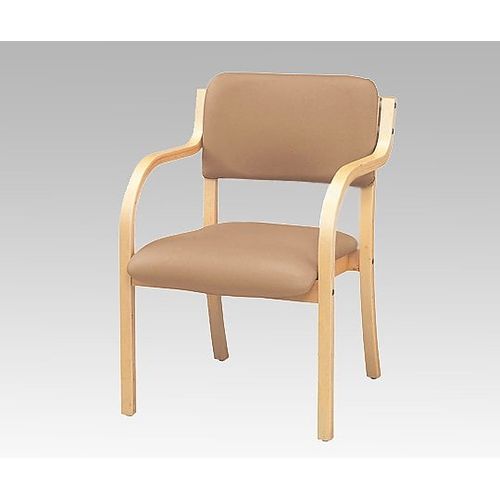 ストア・エキスプレス 木製スタッキングチェア 合皮張り（アーム付き） 完成品 ベージュ 61-433-42-9 (1セット(2台入り))(8-2630-04) 取り寄せ商品