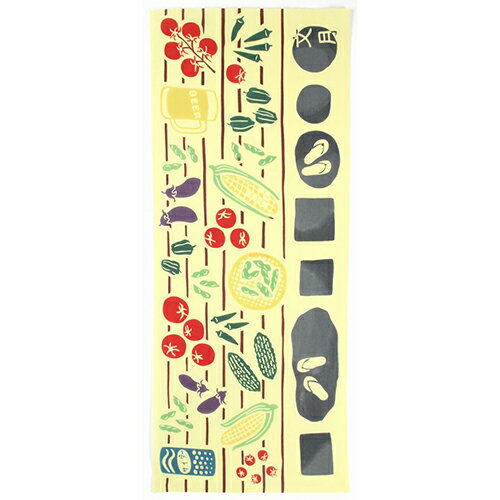 VERTEX 文月(7月)　縁側に夏野菜 注染手ぬぐい(VTX94043) 取り寄せ商品