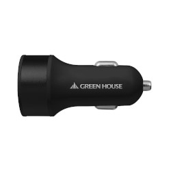 グリーンハウス GREEN HOUSE USBシガーソケット充電アダプタ 2ポート 4.2A ブラック GH-CCU2A-BK メーカー在庫品