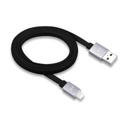 Just　Mobile AluCable Flat (1.2m) スペースグレイ(ケーブル：ブラック)(JTM-OT-000011) 取り寄せ商品