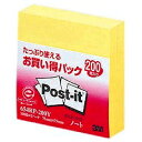 ポストイット 付箋 ふせん ポスト・イット(R) ノート 再生紙 お買い得パック 654RP-200Y 【ポストイット】(3M-654RP-200Y) 目安在庫...