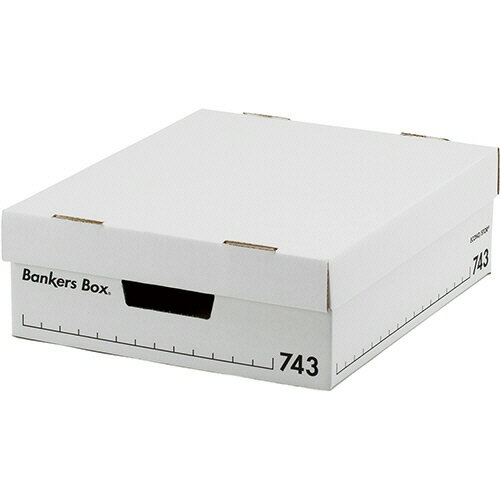 フェローズ バンカーズボックス 743sボックス A4ハーフふた付 ホワイト/ブラック 1セット(30個:6個×5パック)(1007801) 取り寄せ商品
