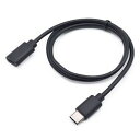 日本トラストテクノロジー 充電・通信対応 TypeC延長ケーブル 0.5m ブラック(JSC-046BK) 取り寄せ商品