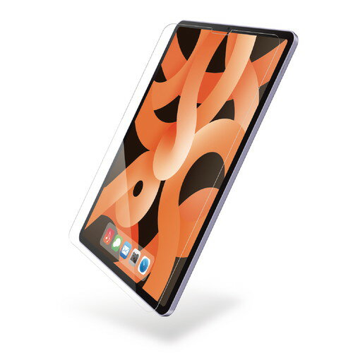 エレコム 13インチ iPad Air (M2) 2024年 用 ガラスフィルム 超透明 ガイドフレーム付 表面硬度10H 指紋防止 飛散防止(TB-A24XFLGG) メーカー在庫品