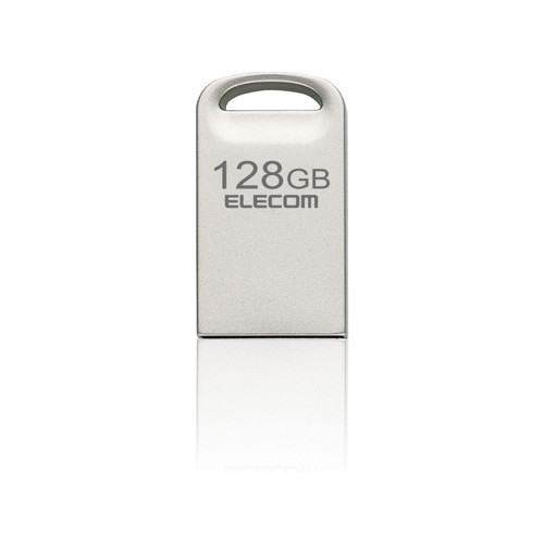 ELECOM USBメモリ 128GB USB3.2(Gen1)/3.1(Gen1)/3.0/2.0 USB A 超小型 シルバー MFSU3A128GSV