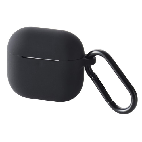 エレコム ELECOM AirPods 4 ケース 用 シリコン 衝撃吸収 落下防止 カラビナ付 ブラック(AVA-AP06SCBK) メーカー在庫品