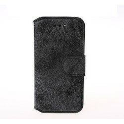 スマイルワールド Premium Leather 本革二つ折りオールド ブラック iPhone 6s(SW-LT1503-BK) 取り寄せ商品