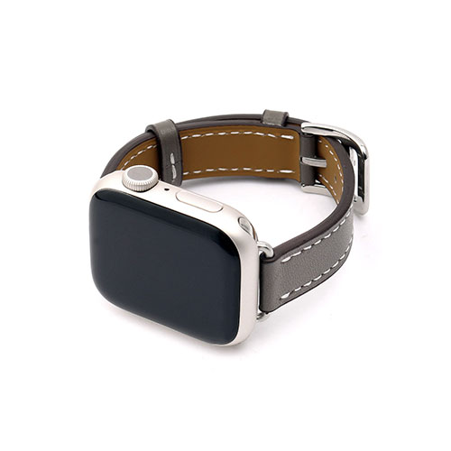 WEARPLANET Slim Line クラシック本革バンド for Apple Watch 41/40/38mm ディムグレー(WP23145AW) 目安在庫=△