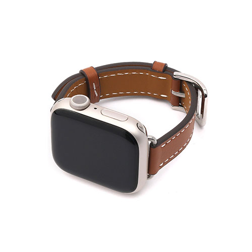 WEARPLANET Slim Line クラシック本革バンド for Apple Watch 41/40/38mm メープルブラ(WP23146AW) 目安在庫=△