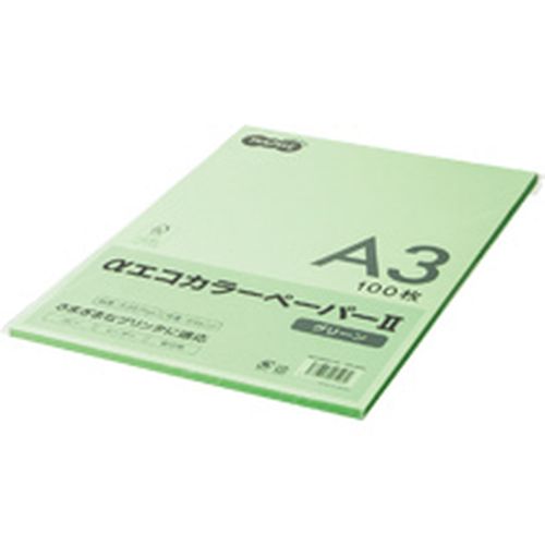 TPS αエコカラーペーパーII A3 グリーン 少枚数パック 1冊(100枚)(AECGRA3-PK) 目安在庫=○
