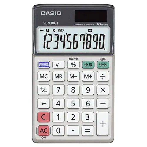 カシオ計算機 CASIO 【5個セット】 グリーン購入法適合電卓 手帳タイプ 10桁表示(SL-930GT-NX5) 取り寄せ商品