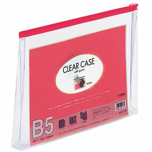 LIHIT LAB. 【10個セット】 クリヤーケース(マチ付) B5S 赤(F-73SM-RDX10) 取り寄せ商品