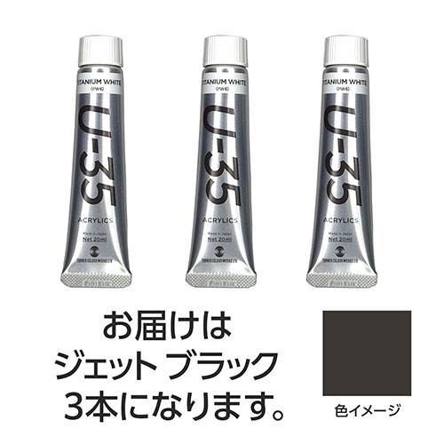 ターナー色彩 【3本×5セット】 U35 ジェットブラック20ml(TURNER108696X5) 取り寄せ商品