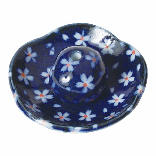 ヤマコー 【5個セット】 てまひま工房 香立て 灰がまわりに落ちにくいお香立て 藍 さくら(yamaco78689X5) 取り寄せ商品