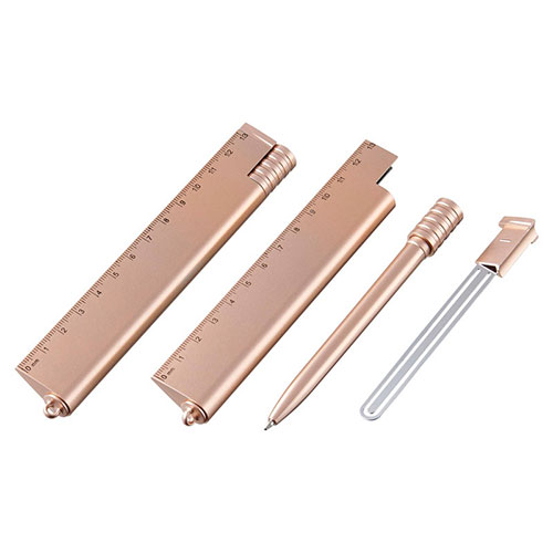 【10個セット】 3in1 定規 ボールペン、クリップが内蔵された便利な3in1定規 5147(22550309X10) 取り寄..