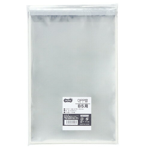 TPS OPP袋 フタ・テープ付 B5用 195×270+40mm 1パック(100枚)(TOP195TS) 目安在庫=○