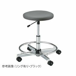 アズワン クリーンルーム用帯電防止チェア（クラス100対応） リング有り ブラック CR(CR-84B) 取り寄せ商品