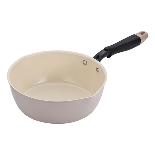 煮る、茹でる、揚げる、焼く、炒めるの5役がこなせるマルチパンこれ一台で5役がこなせるので毎日のお料理に大活躍。内面は安心・安全なセラミック塗膜加工。セラミック加工は撥水性に優れ、汚れが落ちやすく摩耗しにくい。内面が白色なので、調理中の食材が見やすく調理しやすい。