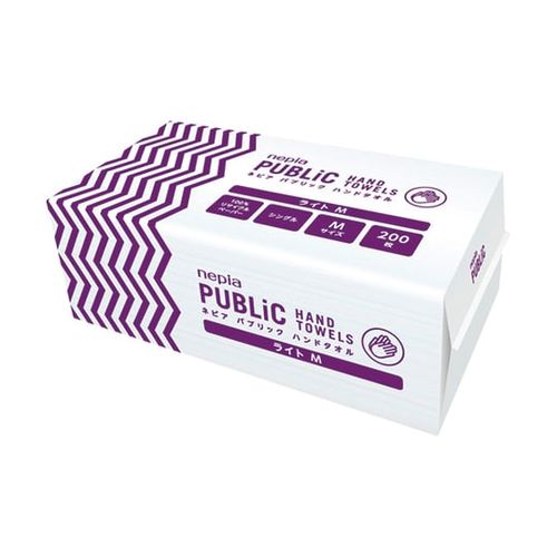 王子ネピア パブリックハンドタオル ライトM 200枚 30パック入り 79720(63-9402-05) 取り寄せ商品