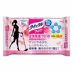 花王（kao） クイックルワイパー フロア用掃除道具 立体吸着ウエットシート ローズの香り 16枚(4901301328175) 目安在庫=○